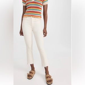 MOTHER insider crop step fray